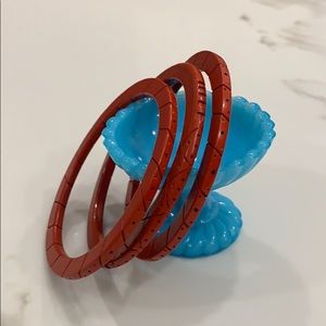 Vintage Red Cinnabar Stacking Bracelets